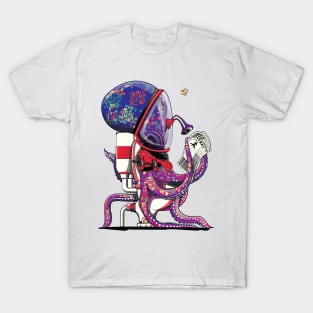 Space Octopus on the Toilet T-Shirt